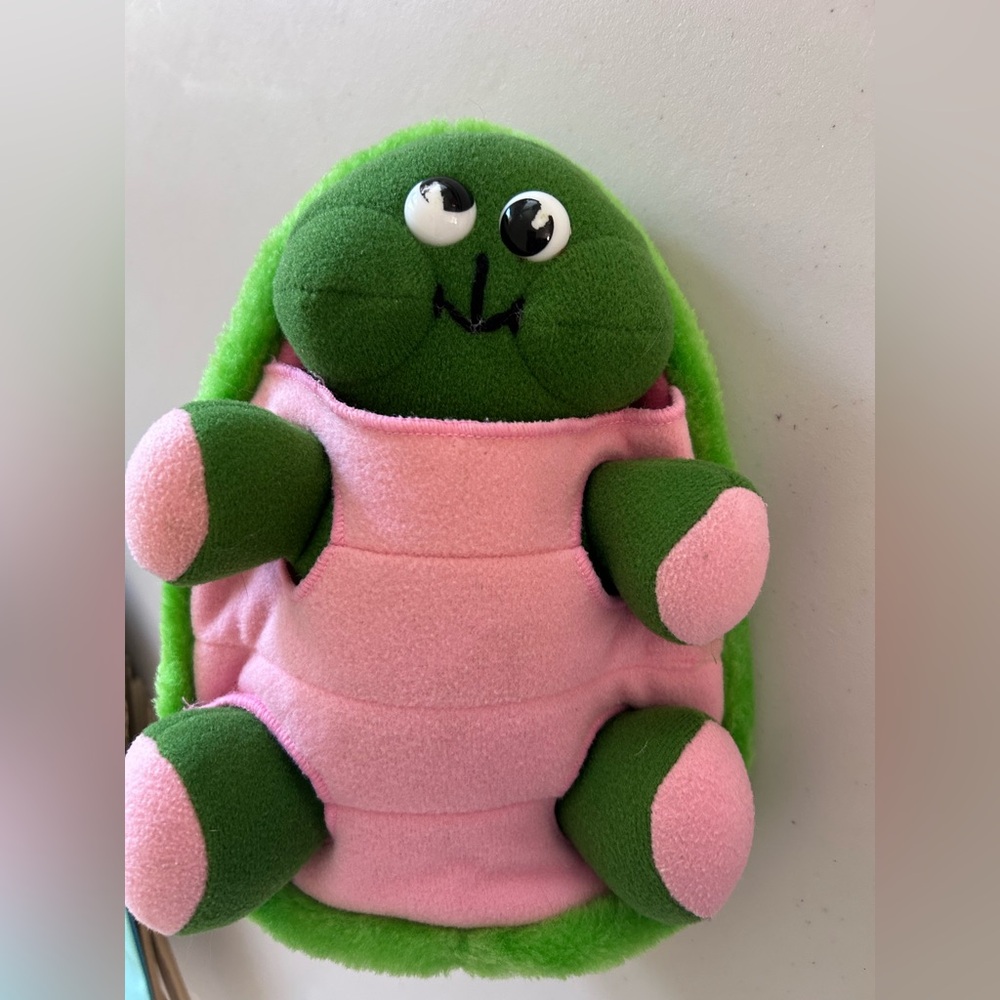 Vintage Dakine Plush Turtle Tag - Green & Pink